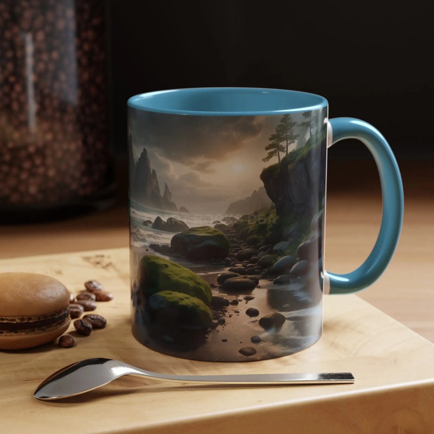 Coastal Coffee Mug — Ocean Rocks Landscape Accent Mug (11/15 oz) - Mug