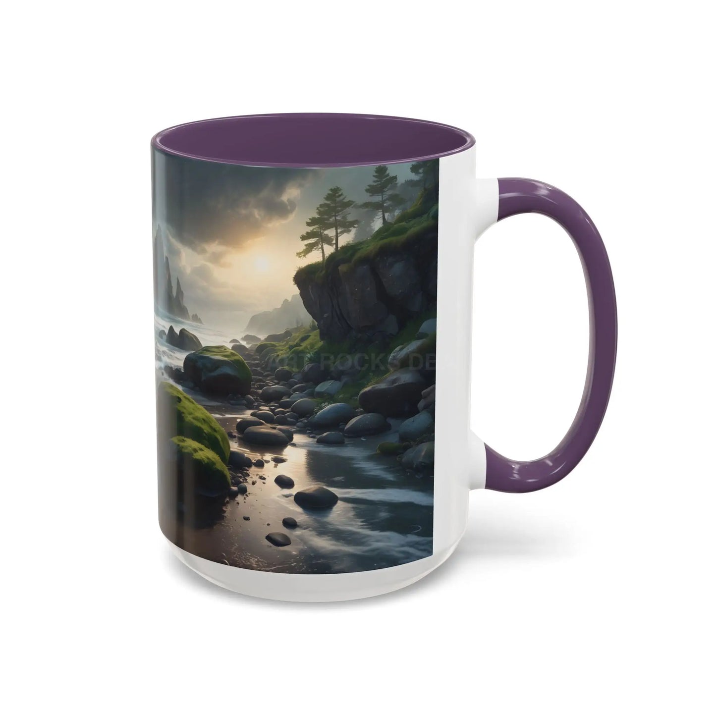 Coastal Coffee Mug — Ocean Rocks Landscape Accent Mug (11/15 oz) - Mug