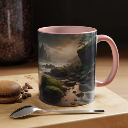 Coastal Coffee Mug — Ocean Rocks Landscape Accent Mug (11/15 oz) - Mug