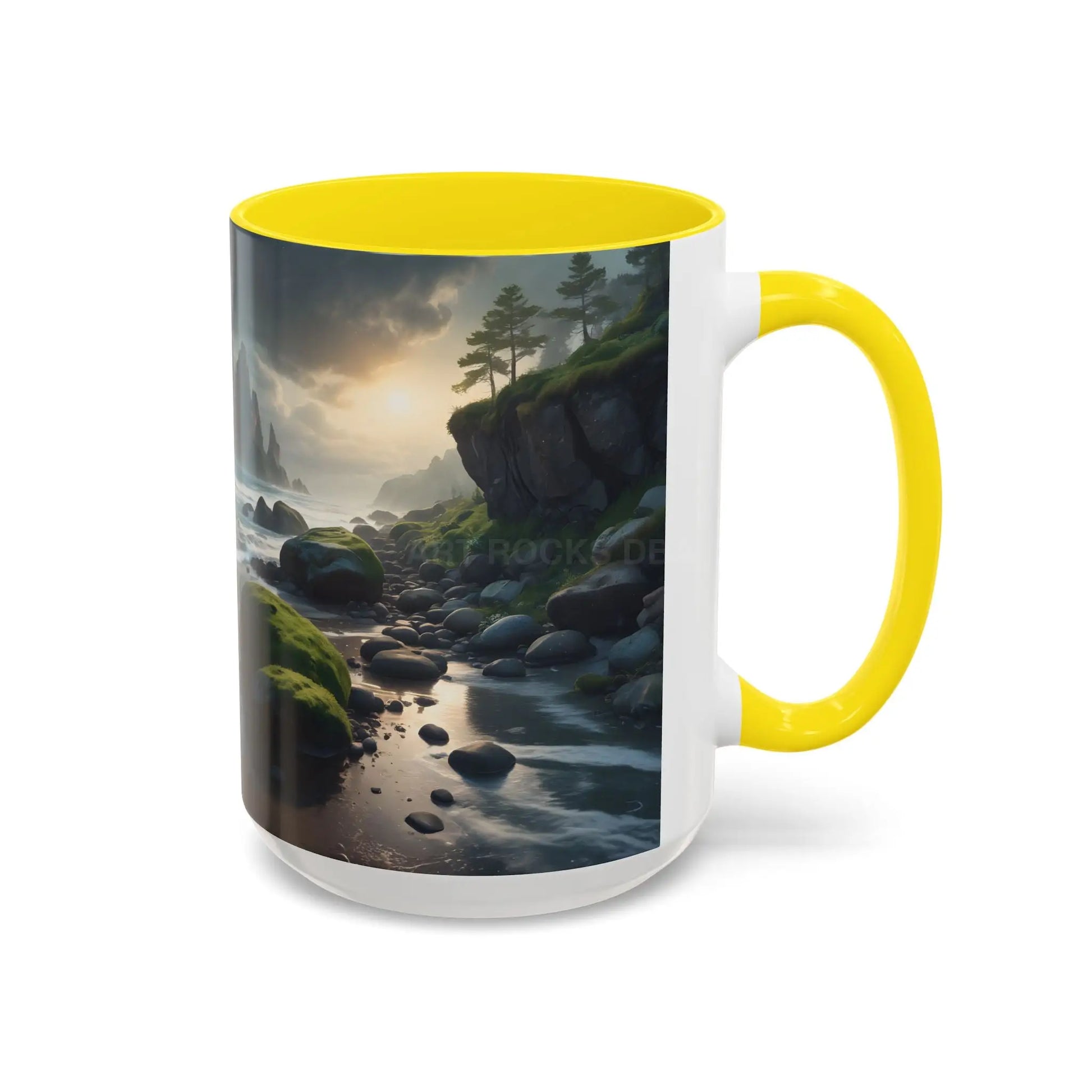 Coastal Coffee Mug — Ocean Rocks Landscape Accent Mug (11/15 oz) - Mug