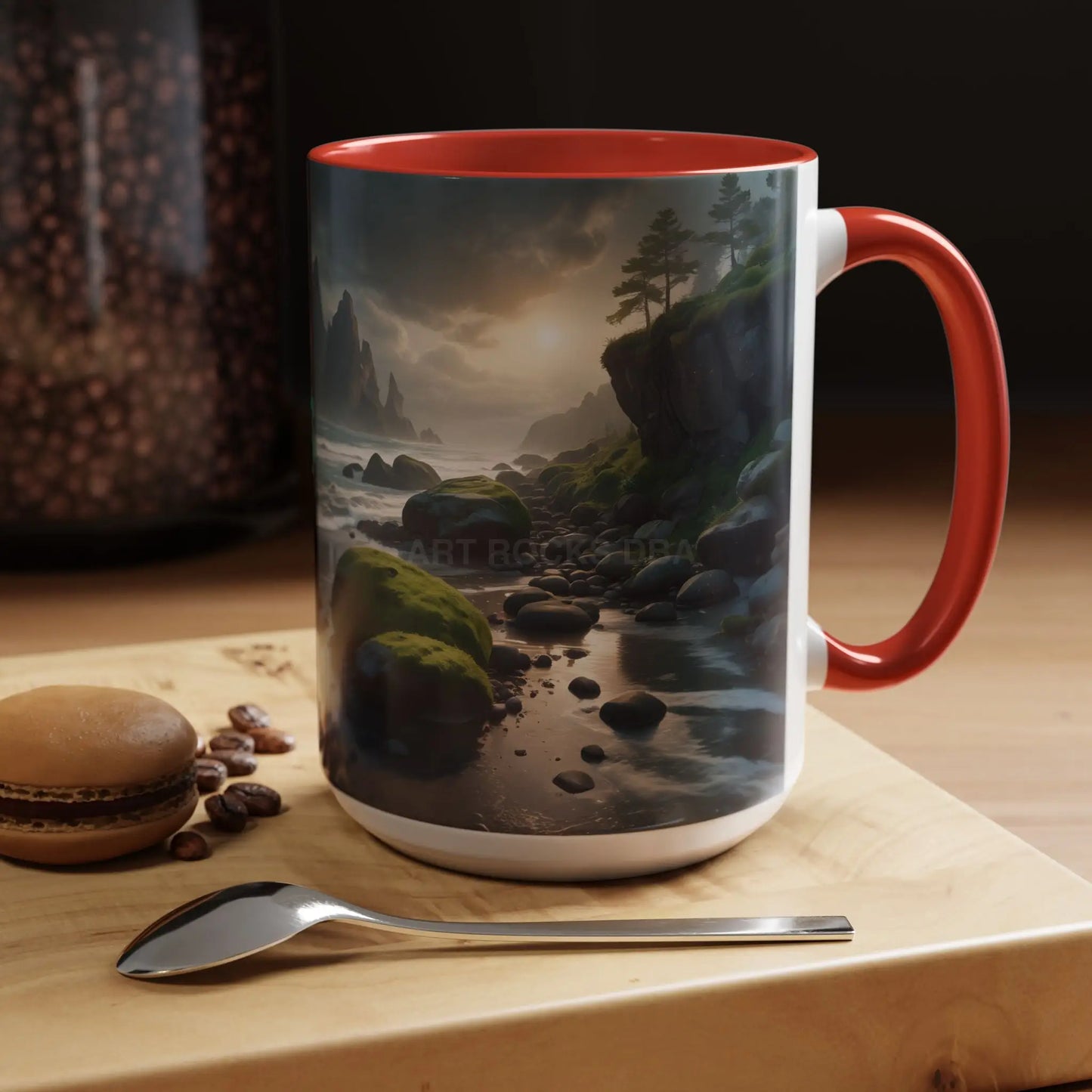 Coastal Coffee Mug — Ocean Rocks Landscape Accent Mug (11/15 oz) - Mug