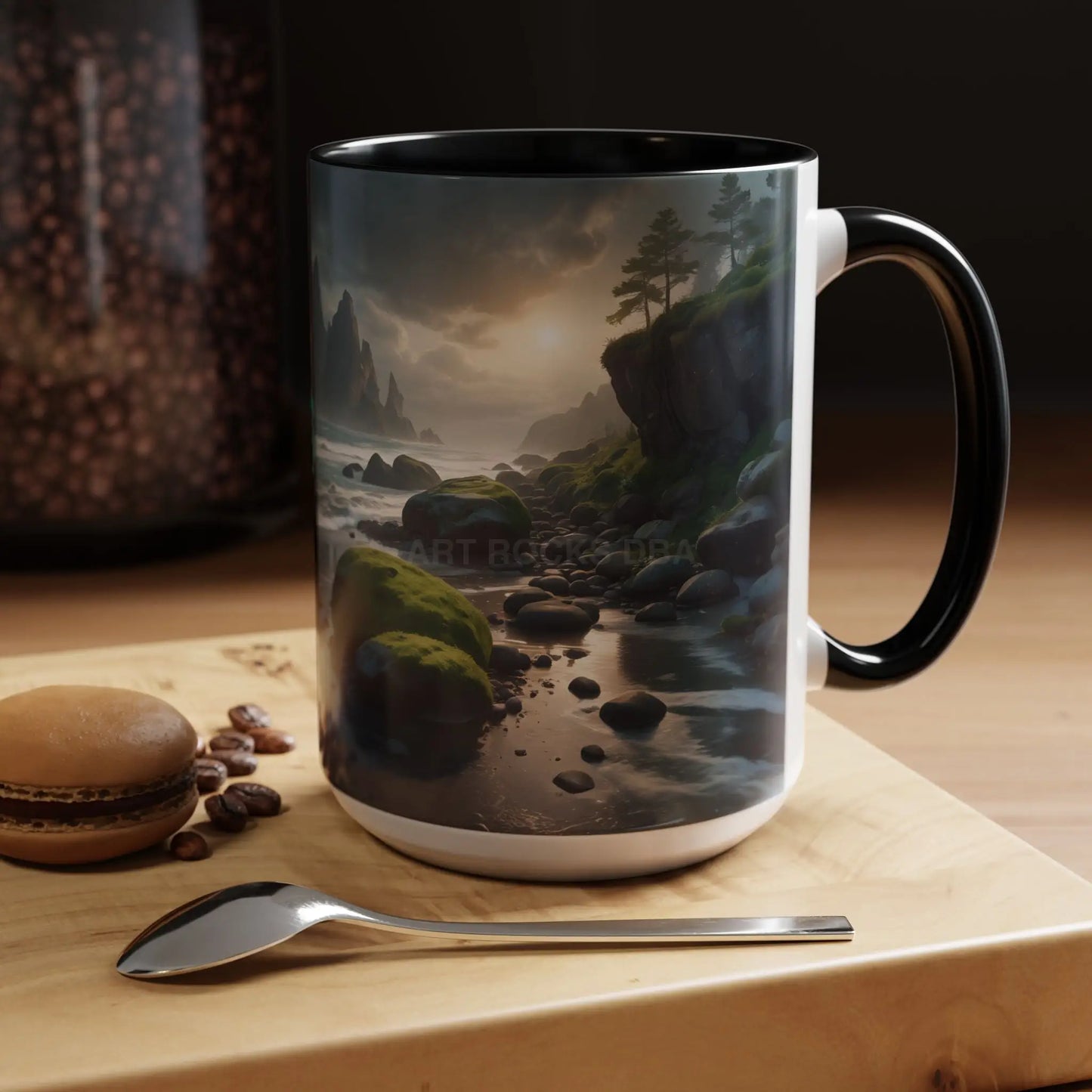 Coastal Coffee Mug — Ocean Rocks Landscape Accent Mug (11/15 oz) - Mug