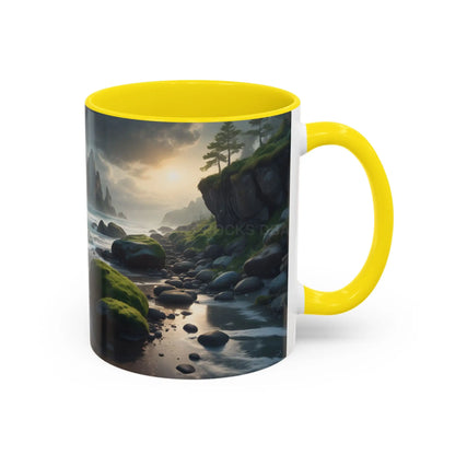 Coastal Coffee Mug — Ocean Rocks Landscape Accent Mug (11/15 oz) - Mug