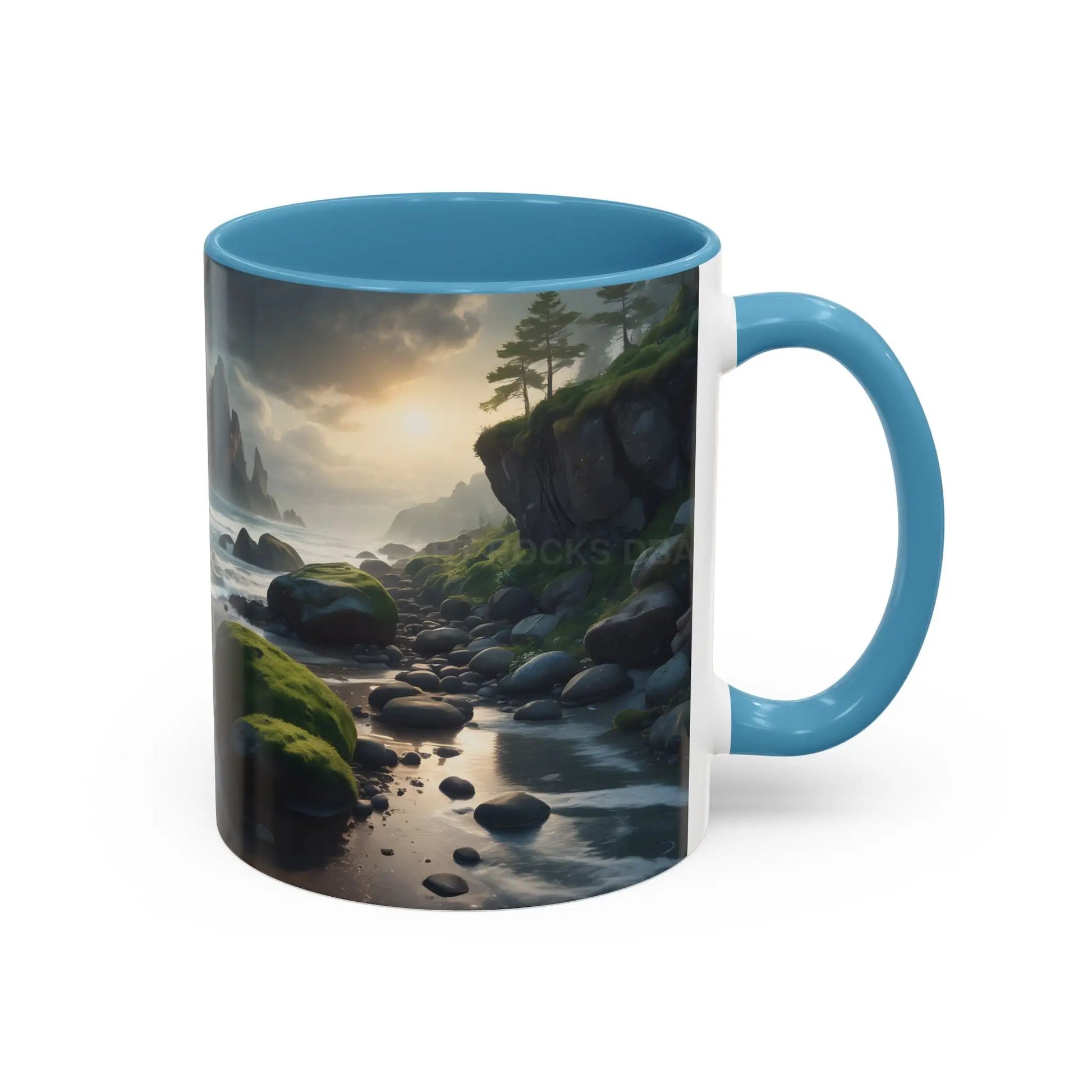 Coastal Coffee Mug — Ocean Rocks Landscape Accent Mug (11/15 oz) - Mug