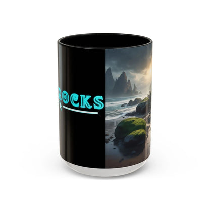 Coastal Coffee Mug — Ocean Rocks Landscape Accent Mug (11/15 oz) - Mug