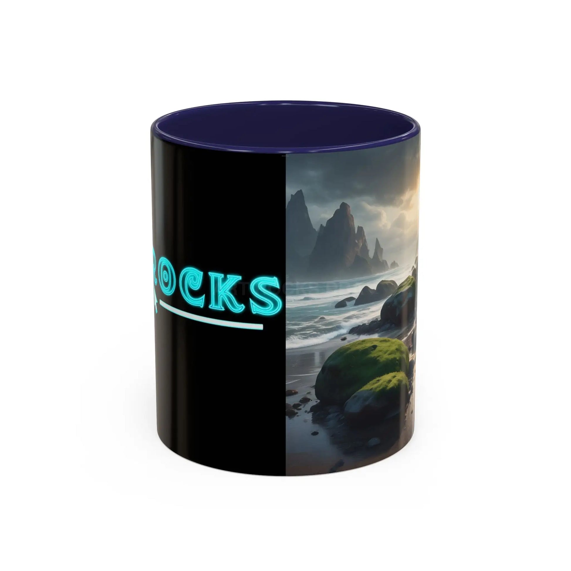 Coastal Coffee Mug — Ocean Rocks Landscape Accent Mug (11/15 oz) - Mug