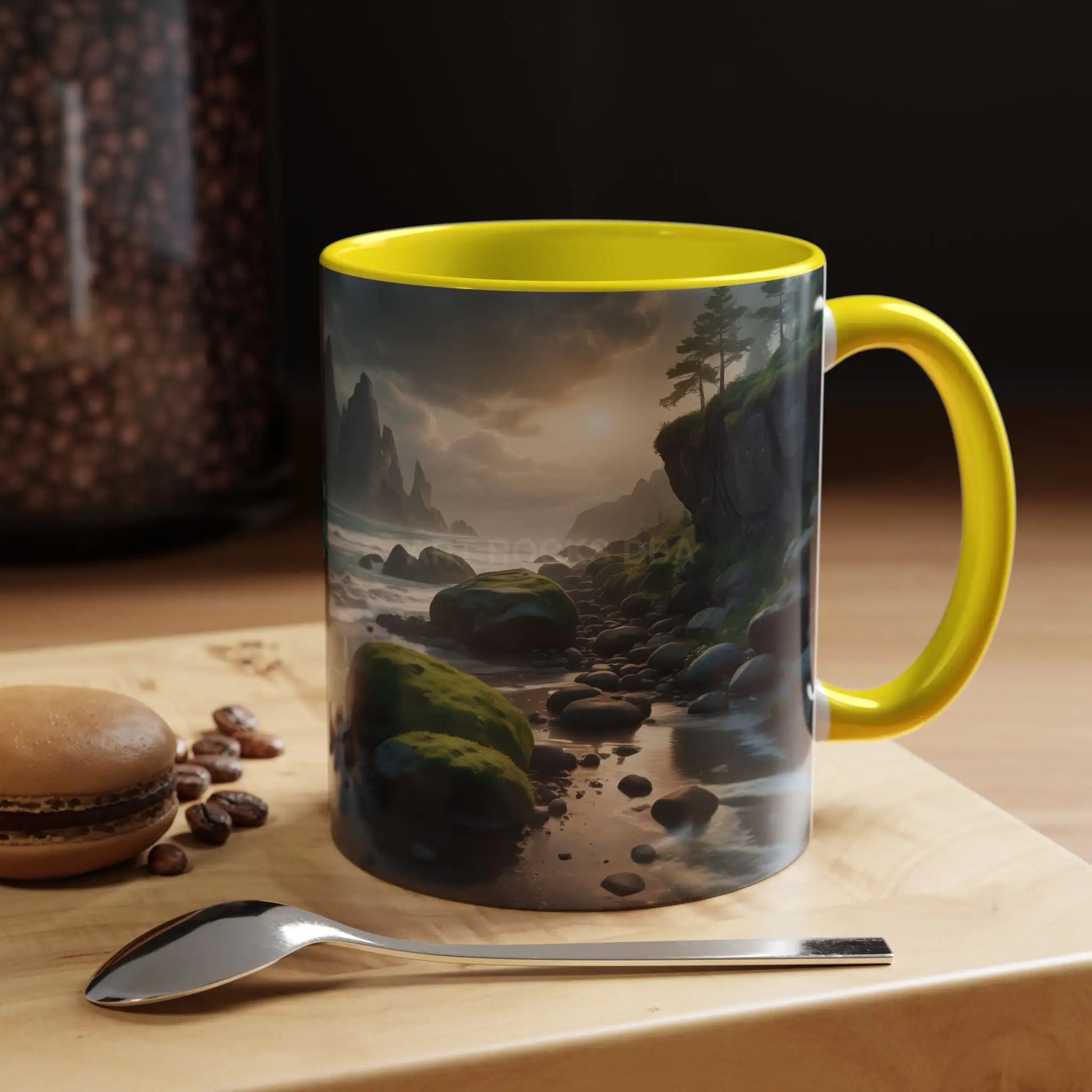 Coastal Coffee Mug — Ocean Rocks Landscape Accent Mug (11/15 oz) - Mug