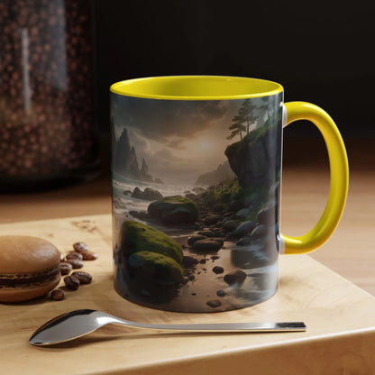 Coastal Coffee Mug — Ocean Rocks Landscape Accent Mug (11/15 oz) - Mug