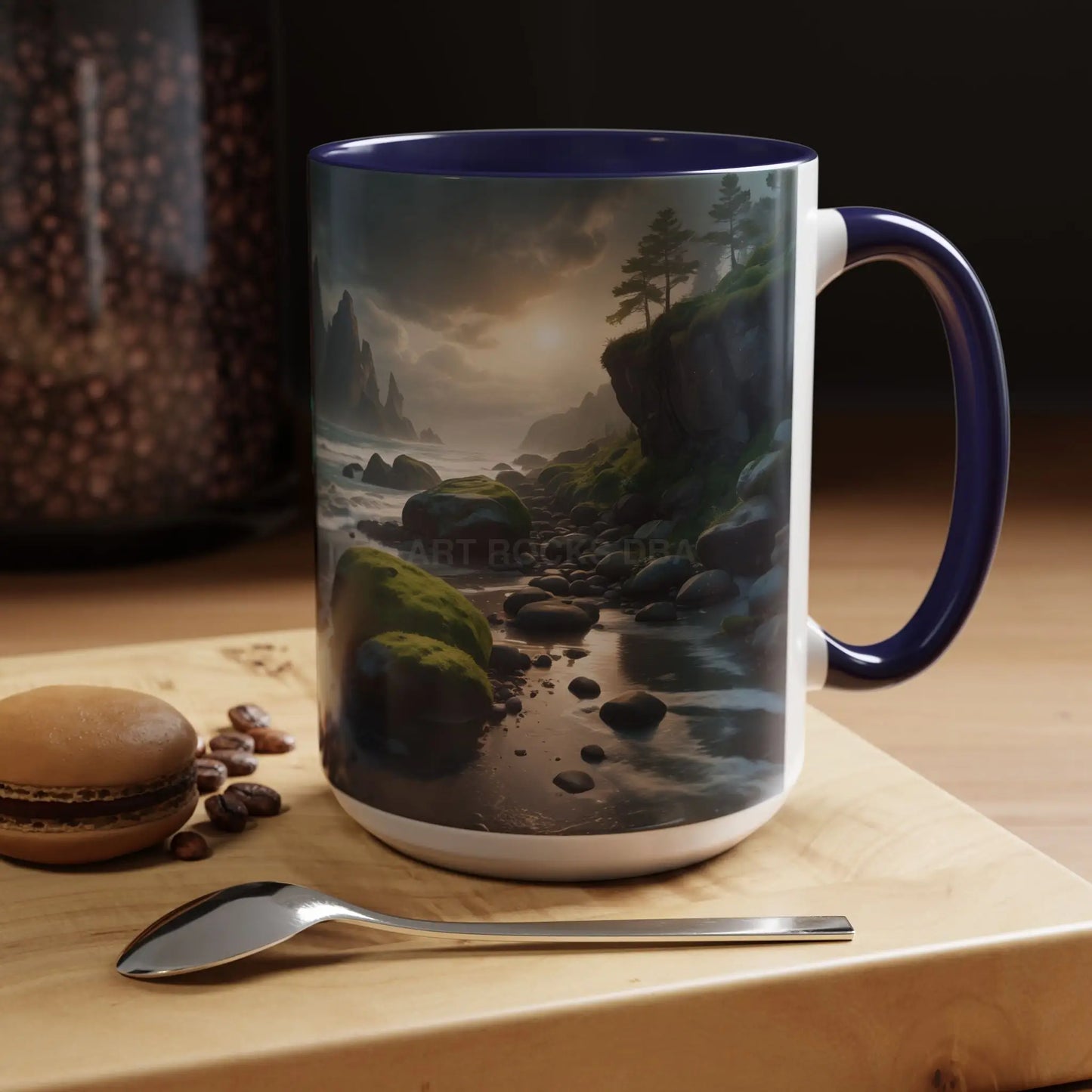 Coastal Coffee Mug — Ocean Rocks Landscape Accent Mug (11/15 oz) - Mug