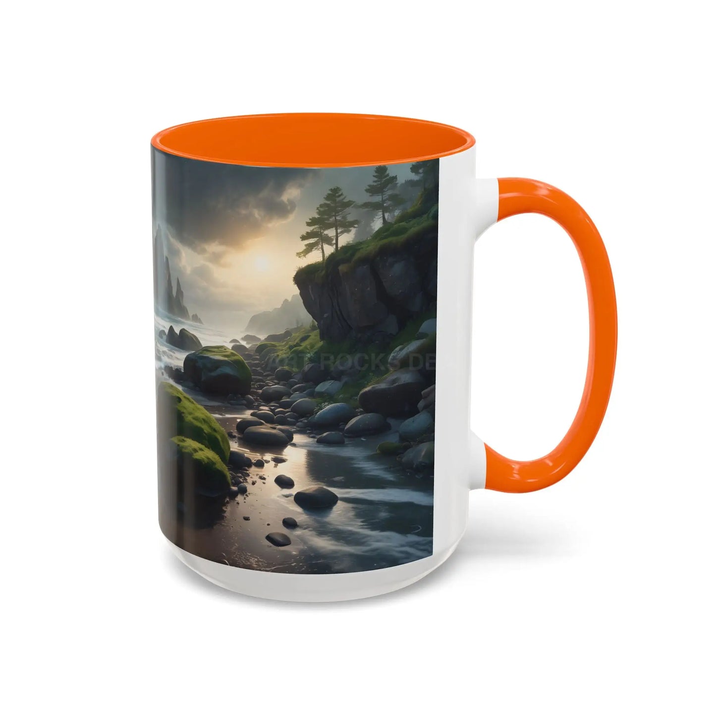 Coastal Coffee Mug — Ocean Rocks Landscape Accent Mug (11/15 oz) - Mug