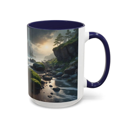 Coastal Coffee Mug — Ocean Rocks Landscape Accent Mug (11/15 oz) - Mug