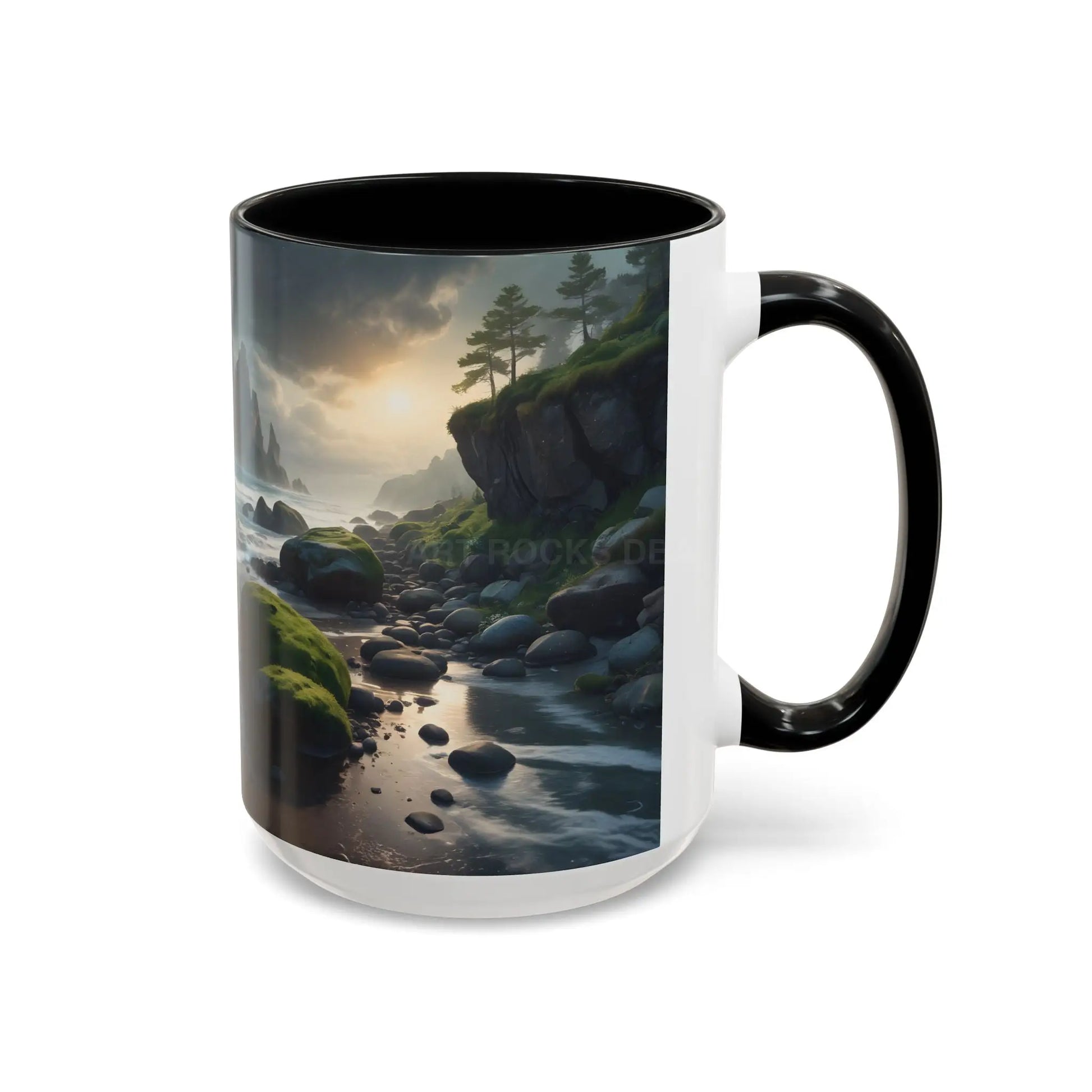 Coastal Coffee Mug — Ocean Rocks Landscape Accent Mug (11/15 oz) - Mug