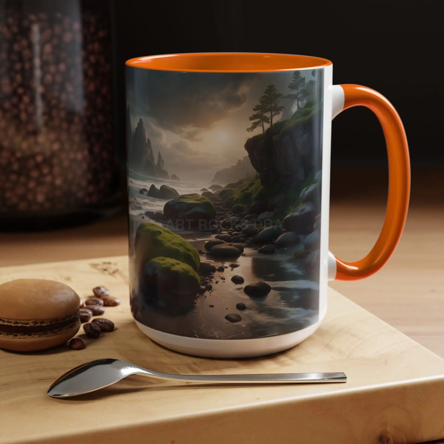 Coastal Coffee Mug — Ocean Rocks Landscape Accent Mug (11/15 oz) - Mug