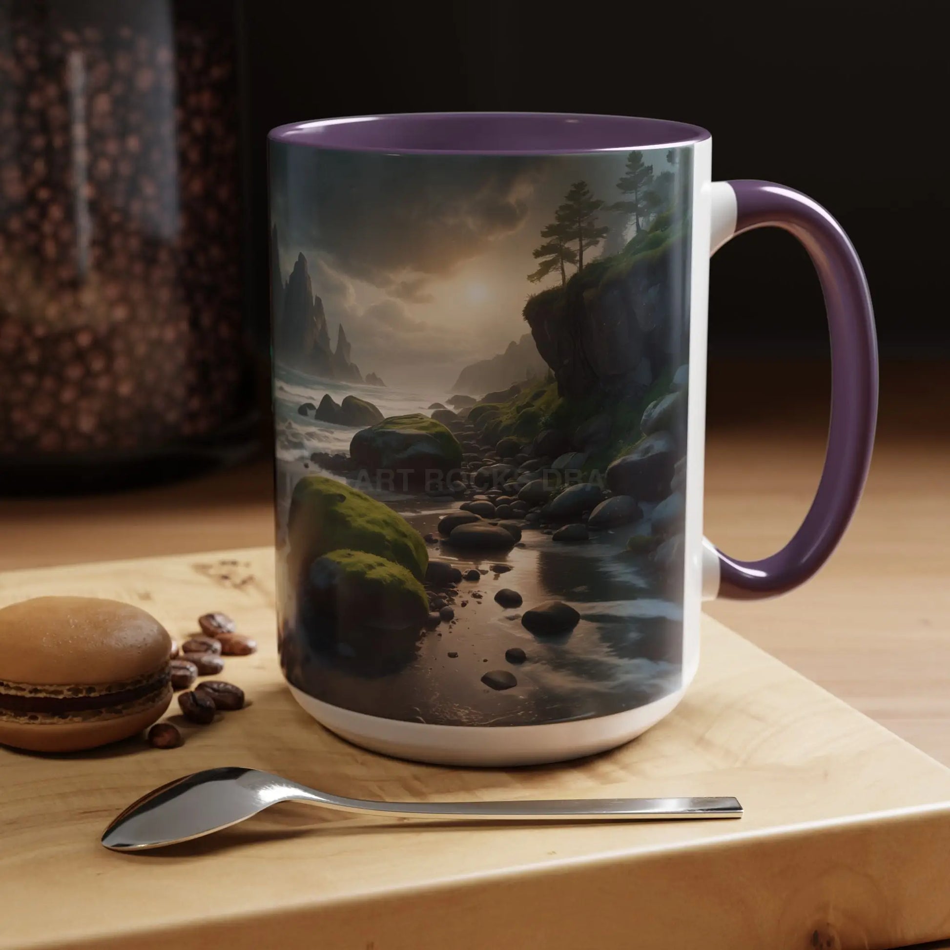 Coastal Coffee Mug — Ocean Rocks Landscape Accent Mug (11/15 oz) - Mug