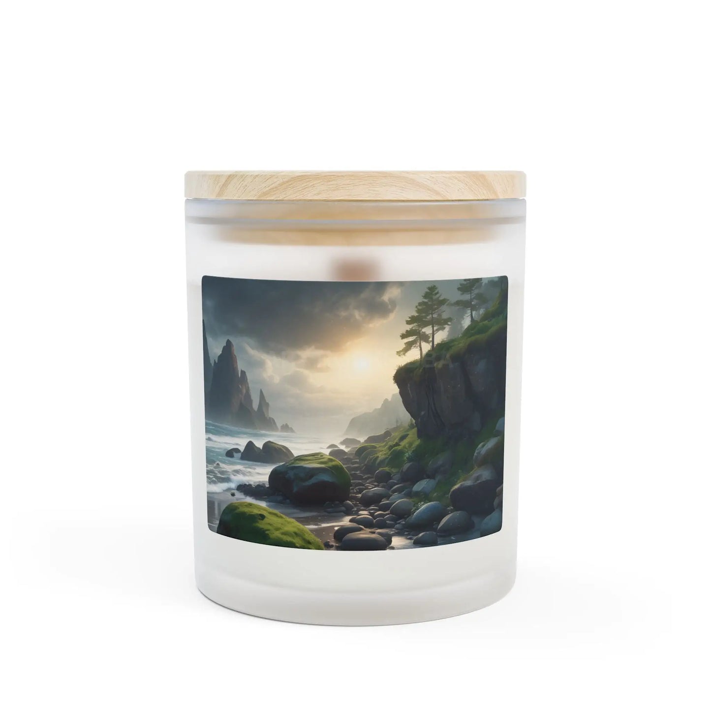 Coastal Dawn Scented Candle — Frosted Glass 11 oz - Home Decor