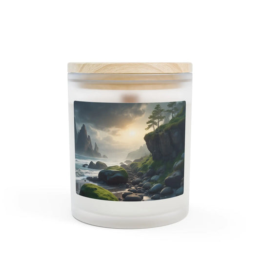 Coastal Dawn Scented Candle — Frosted Glass 11 oz - Home Decor