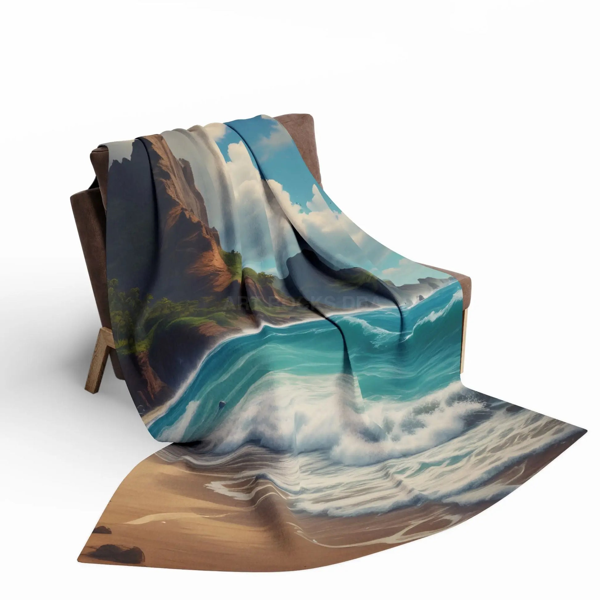 Coastal Dreamscape Fleece Blanket - Beach Landscape Throw for Relaxation and Home Décor - Home Decor