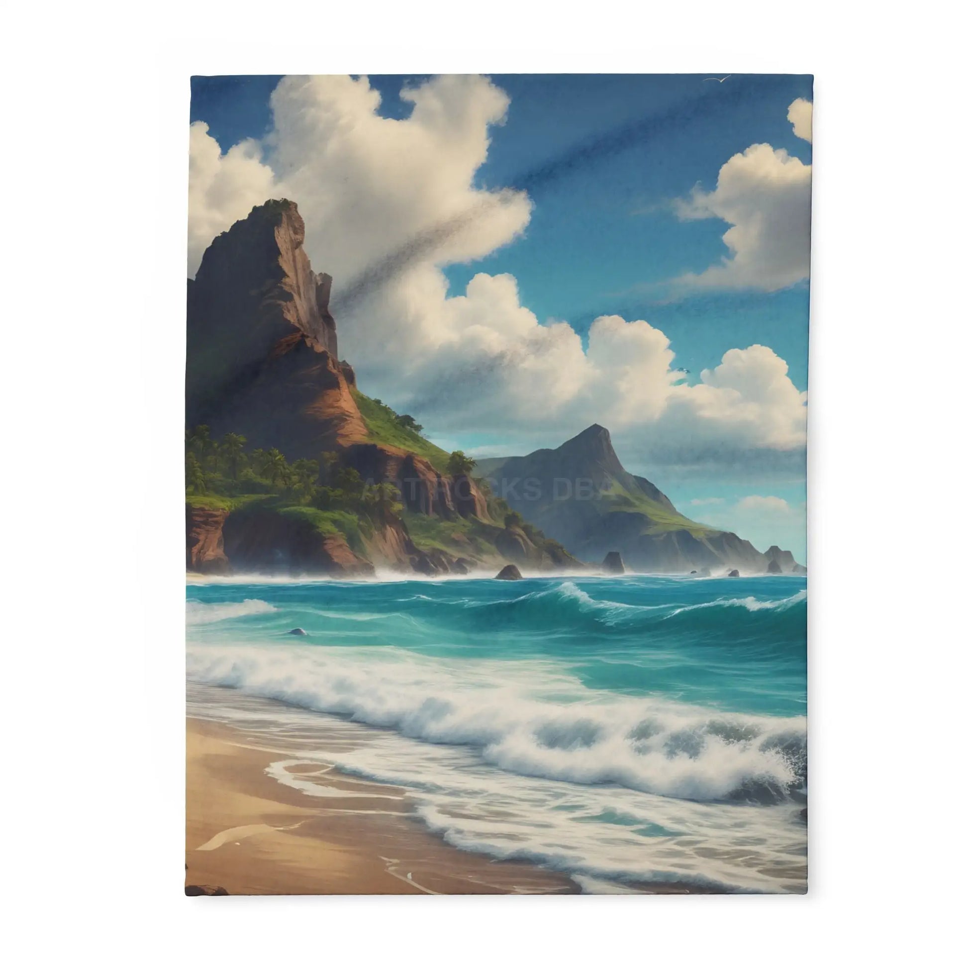 Coastal Dreamscape Fleece Blanket - Beach Landscape Throw for Relaxation and Home Décor - 30’’ × 40’’ - Home Decor