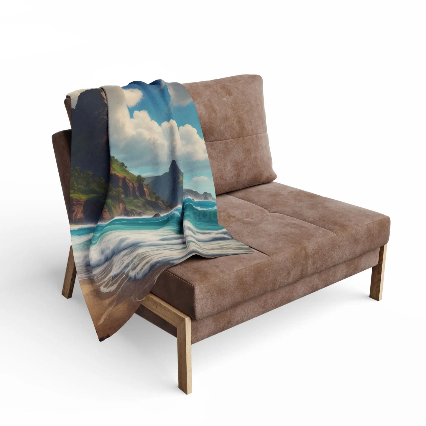 Coastal Dreamscape Fleece Blanket - Beach Landscape Throw for Relaxation and Home Décor - Home Decor