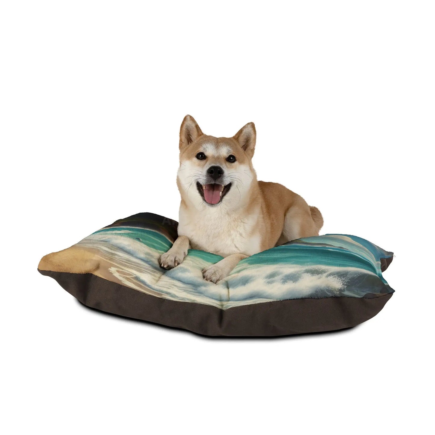 Coastal Escape Pet Bed — Ocean Beach Scenic Dog & Cat Pillow - Pets