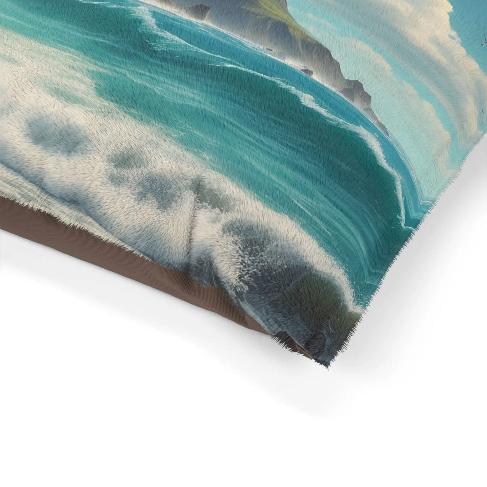 Coastal Escape Pet Bed — Ocean Beach Scenic Dog & Cat Pillow - Pets