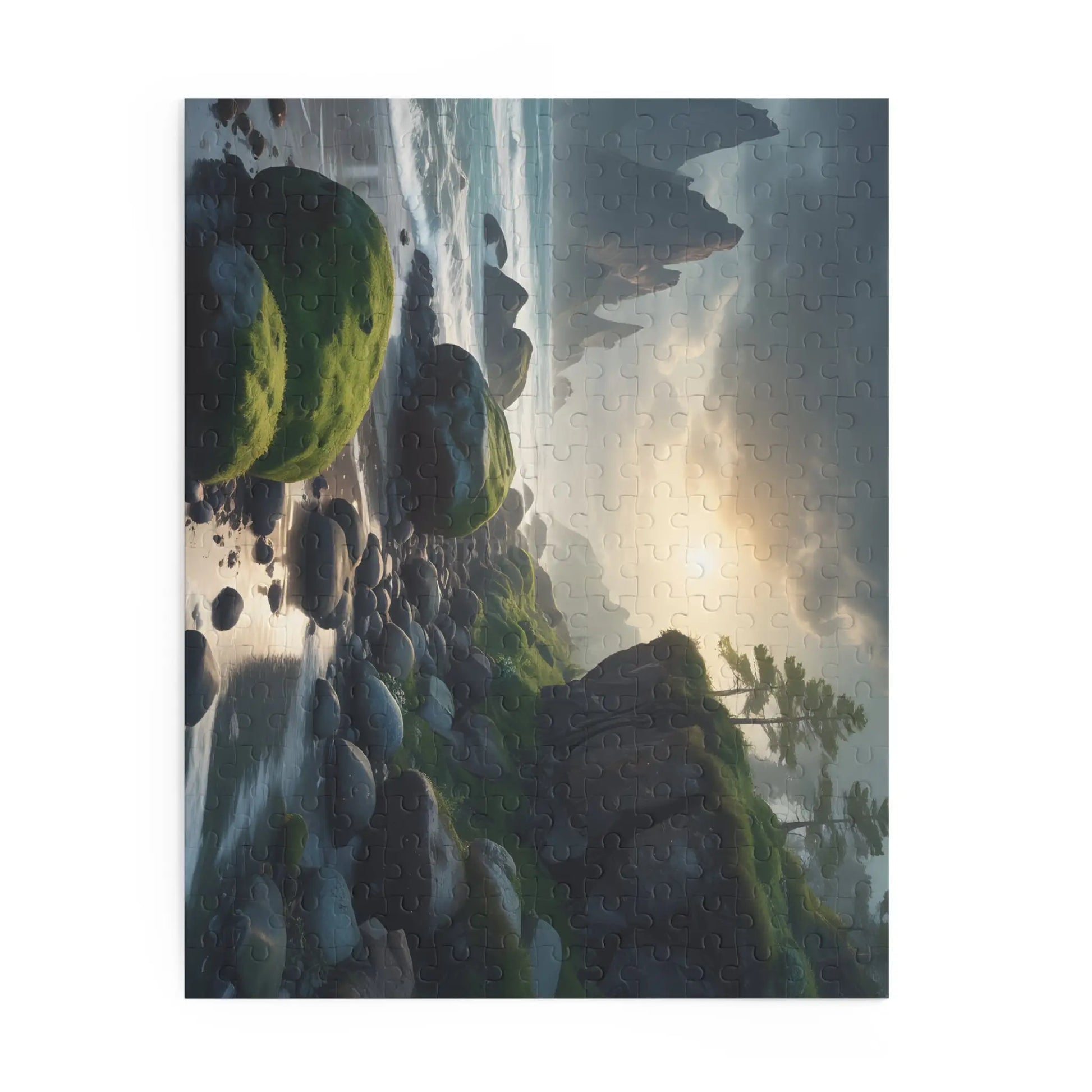 Coastal Mossy Rock Beach Jigsaw Puzzle — (120/252/500 pieces) - Puzzle