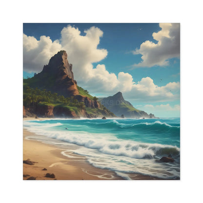 Coastal Paradise Square Stickers Ocean Decor Beach Vibe Travel Souvenir Nature Lover Gift Outdoor Adventures - Square