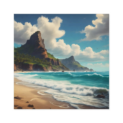 Coastal Paradise Square Stickers Ocean Decor Beach Vibe Travel Souvenir Nature Lover Gift Outdoor Adventures - Square