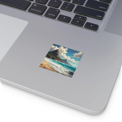 Coastal Paradise Square Stickers Ocean Decor Beach Vibe Travel Souvenir Nature Lover Gift Outdoor Adventures - Paper