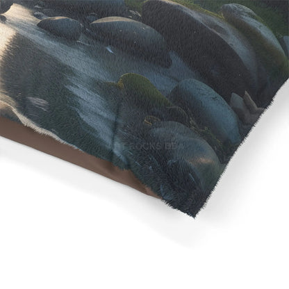 Coastal Retreat Pet Bed — Scenic Rocky Shore Print for Dogs & Cats - Pets