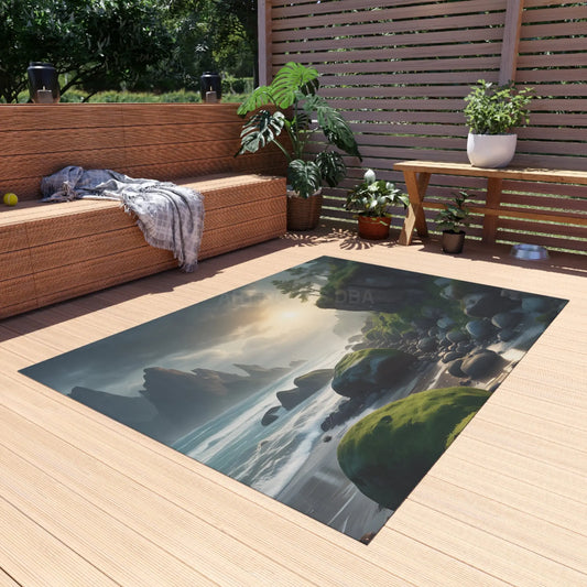 Coastal Serenity Outdoor Rug Outdoor Decor Beach House Accessory Patio Mat Garden Area Rug Nature-Inspired Flooring