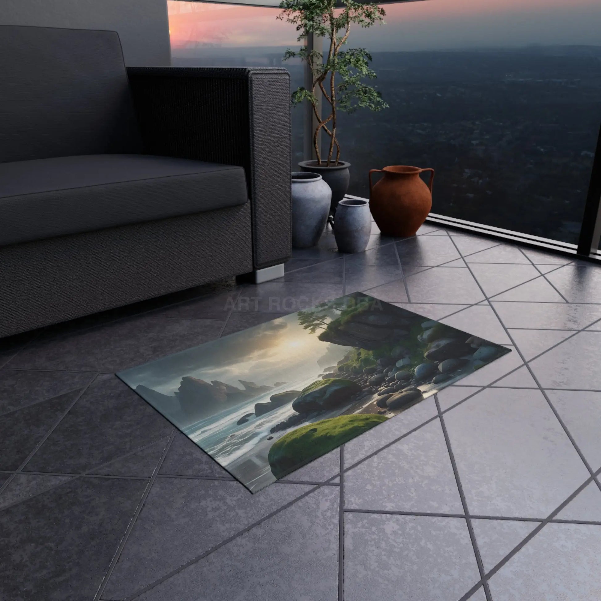 Coastal Serenity Outdoor Rug Outdoor Decor Beach House Accessory Patio Mat Garden Area Rug Nature-Inspired Flooring