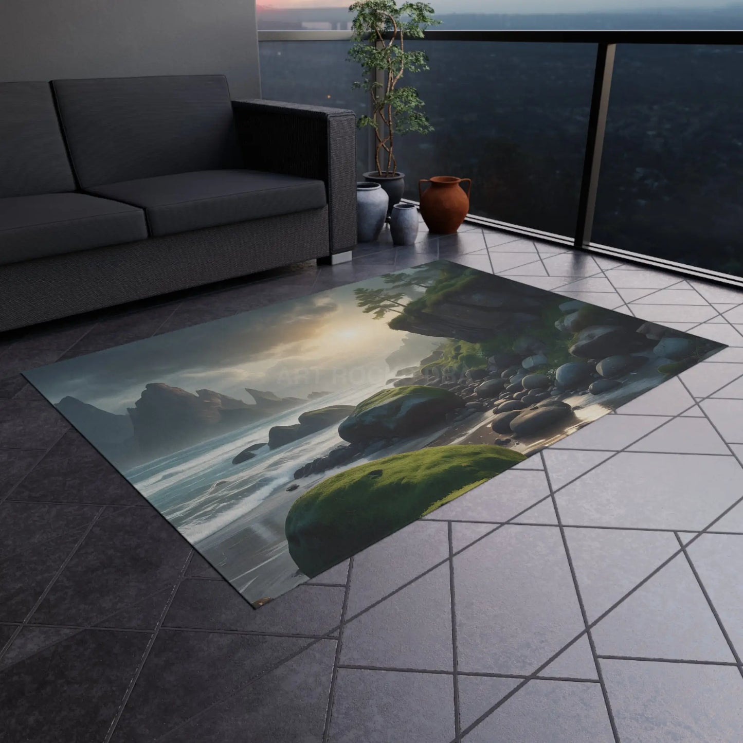 Coastal Serenity Outdoor Rug Outdoor Decor Beach House Accessory Patio Mat Garden Area Rug Nature-Inspired Flooring