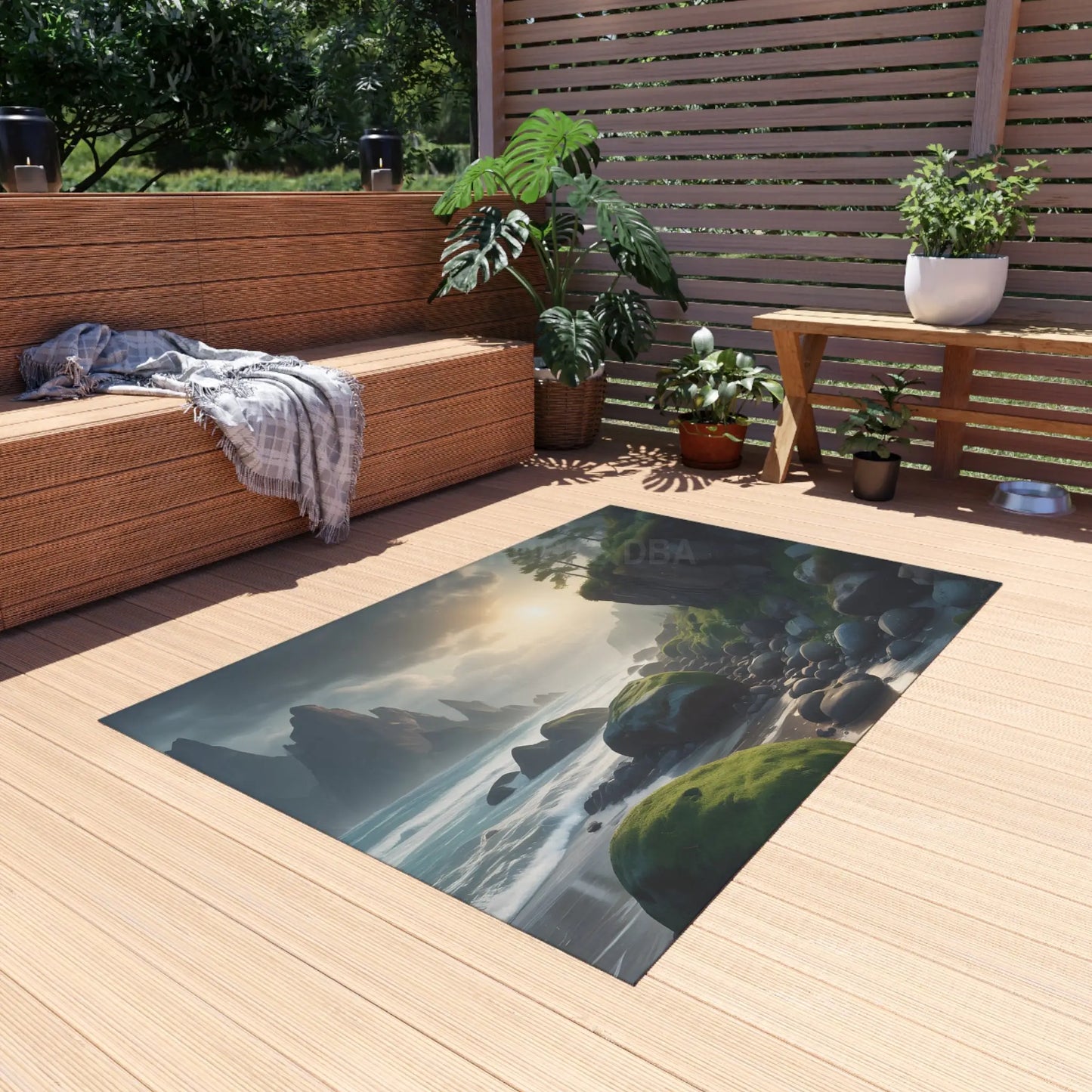 Coastal Serenity Outdoor Rug Outdoor Decor Beach House Accessory Patio Mat Garden Area Rug Nature-Inspired Flooring