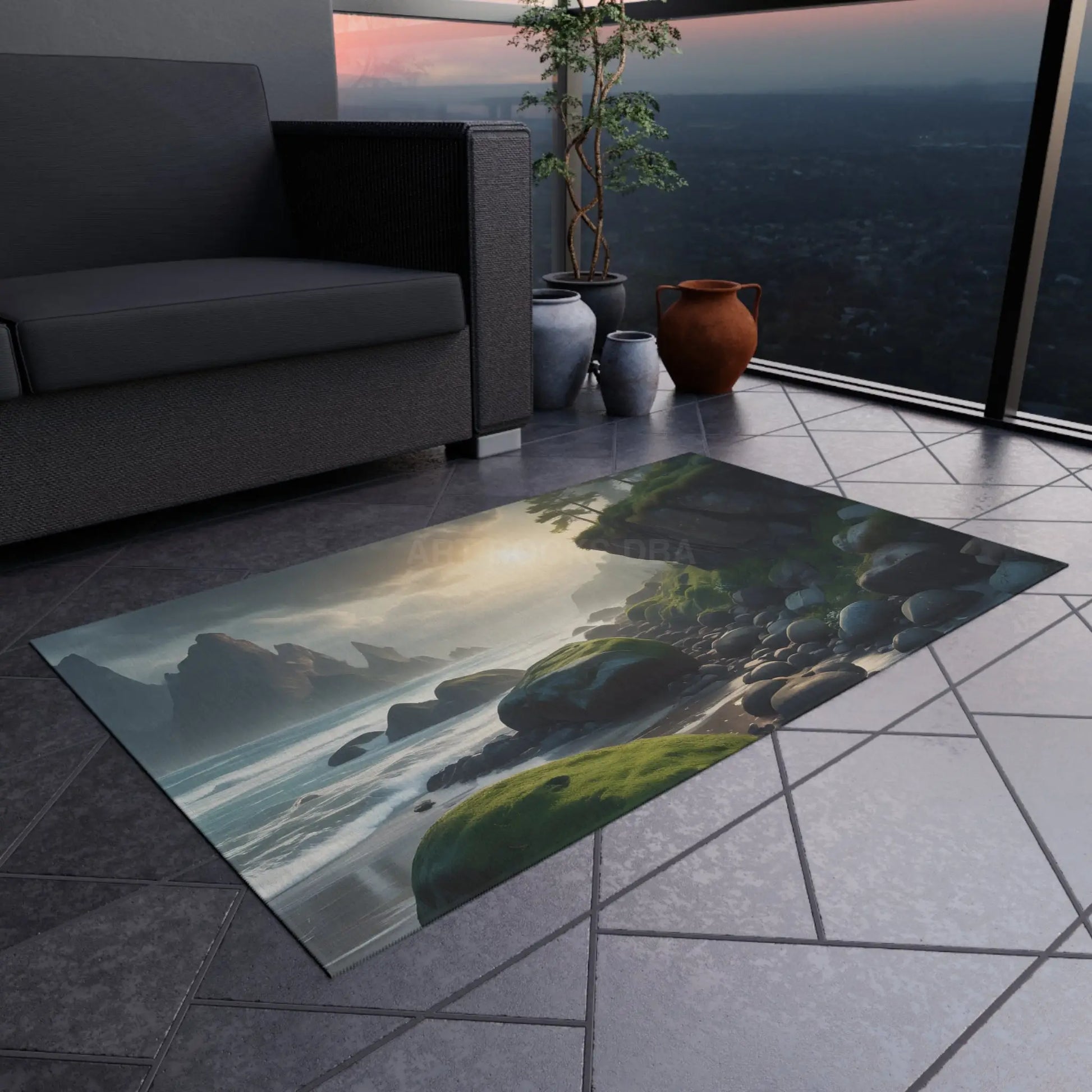 Coastal Serenity Outdoor Rug Outdoor Decor Beach House Accessory Patio Mat Garden Area Rug Nature-Inspired Flooring