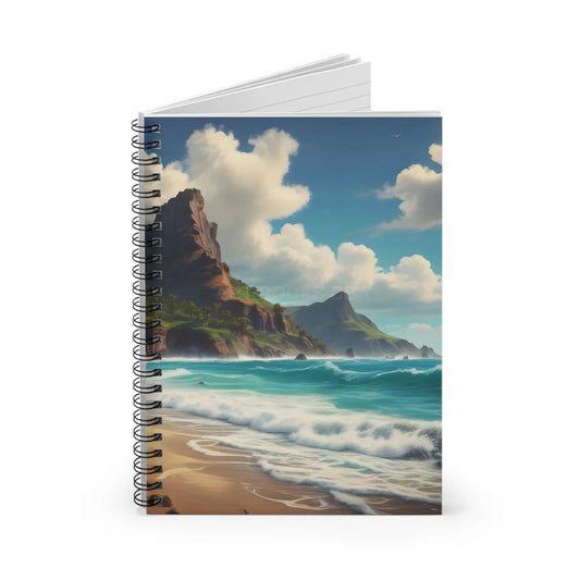 Coastal Serenity Spiral Notebook | Beach Vibes Travel Journal Ocean Themed Gifts Writing Diary Summer Memories