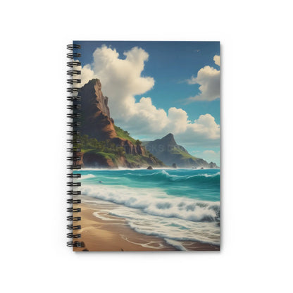 Coastal Serenity Spiral Notebook | Beach Vibes Travel Journal Ocean Themed Gifts Writing Diary Summer Memories