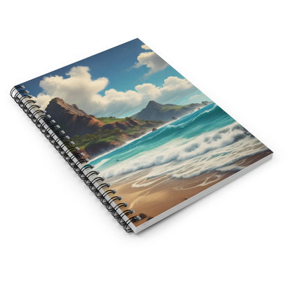 Coastal Serenity Spiral Notebook | Beach Vibes Travel Journal Ocean Themed Gifts Writing Diary Summer Memories