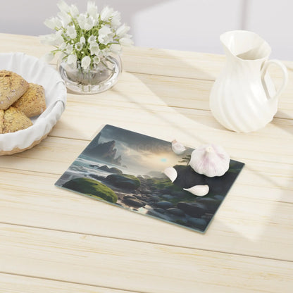 Coastal Sunrise Cutting Board — Scenic Seaside Beach Landscape - Home Decor