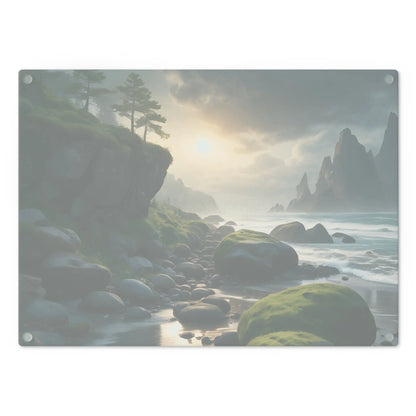 Coastal Sunrise Cutting Board — Scenic Seaside Beach Landscape - Home Decor