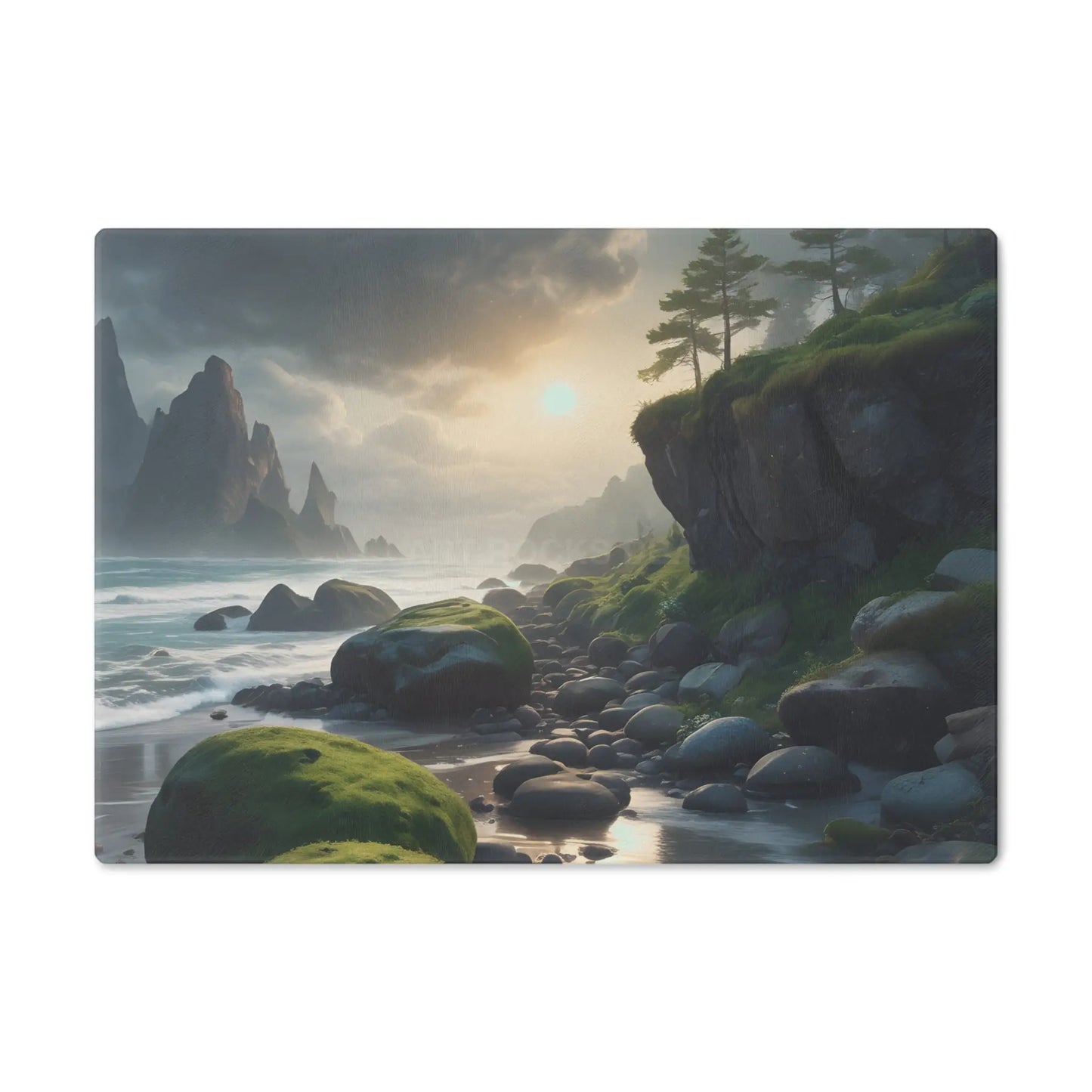 Coastal Sunrise Cutting Board — Scenic Seaside Beach Landscape - Small - Home Decor