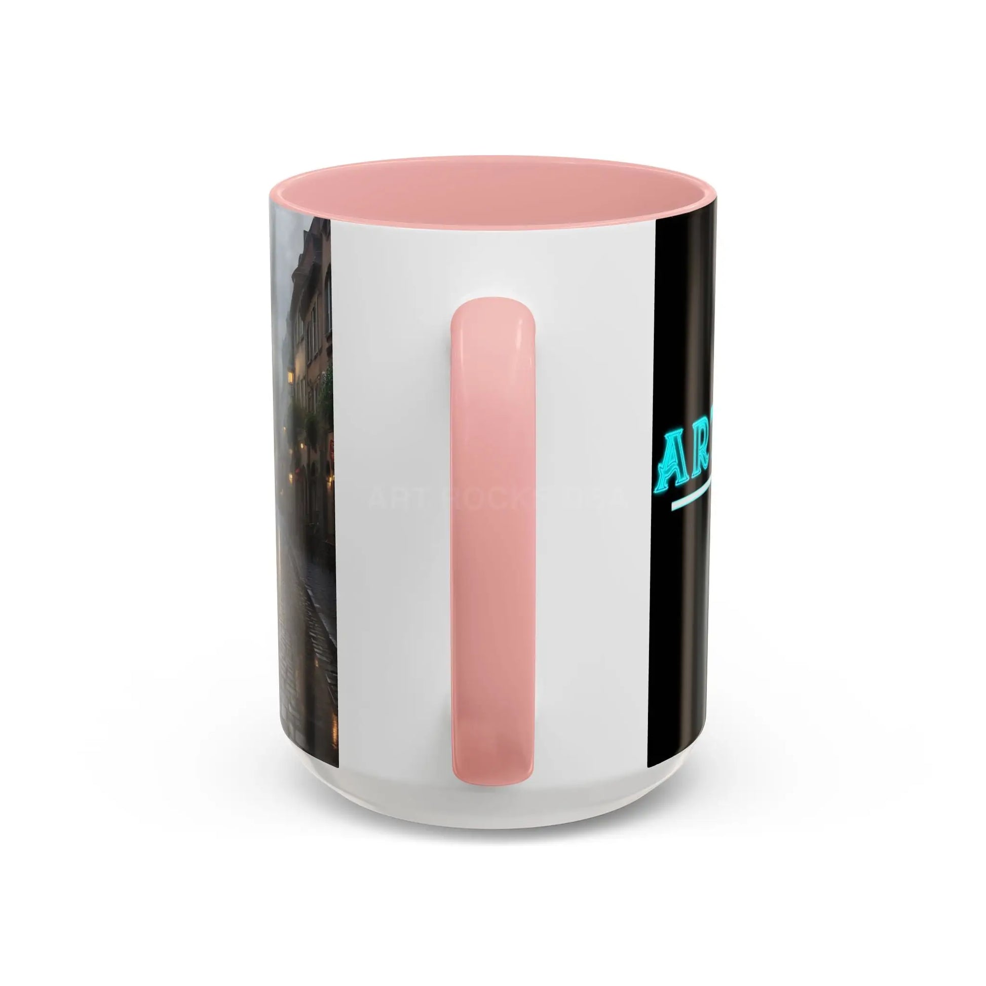 Cobblestone Rainy Street Accent Coffee Mug (11/15oz) — Cozy Evening Cityscape - Mug