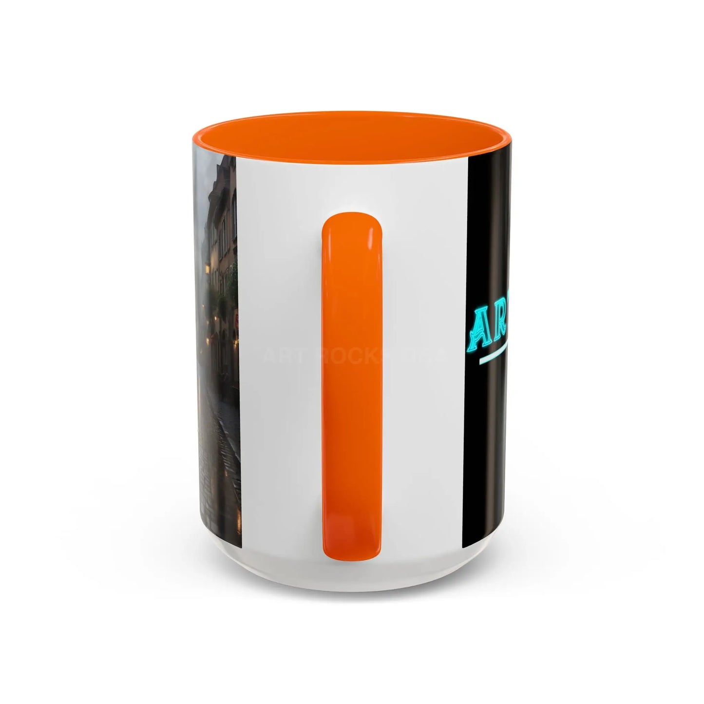 Cobblestone Rainy Street Accent Coffee Mug (11/15oz) — Cozy Evening Cityscape - Mug