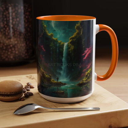 Coffee Mug — Fantasy Waterfall Landscape Accent Mug (11/15oz) - Mug