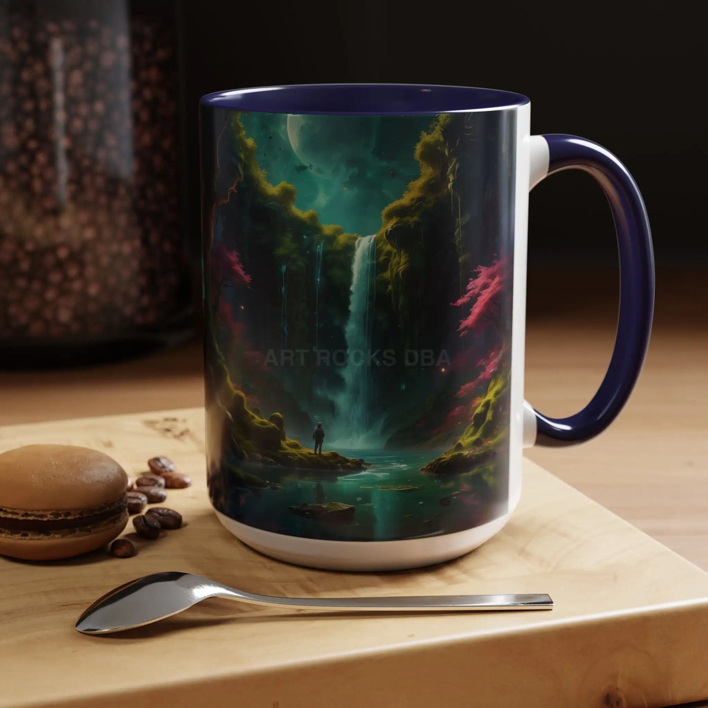 Coffee Mug — Fantasy Waterfall Landscape Accent Mug (11/15oz) - Mug