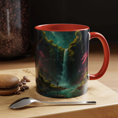Coffee Mug — Fantasy Waterfall Landscape Accent Mug (11/15oz) - Mug
