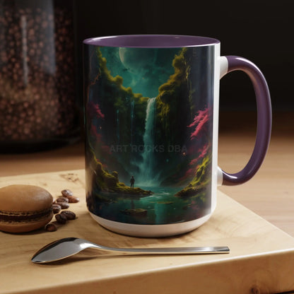 Coffee Mug — Fantasy Waterfall Landscape Accent Mug (11/15oz) - Mug