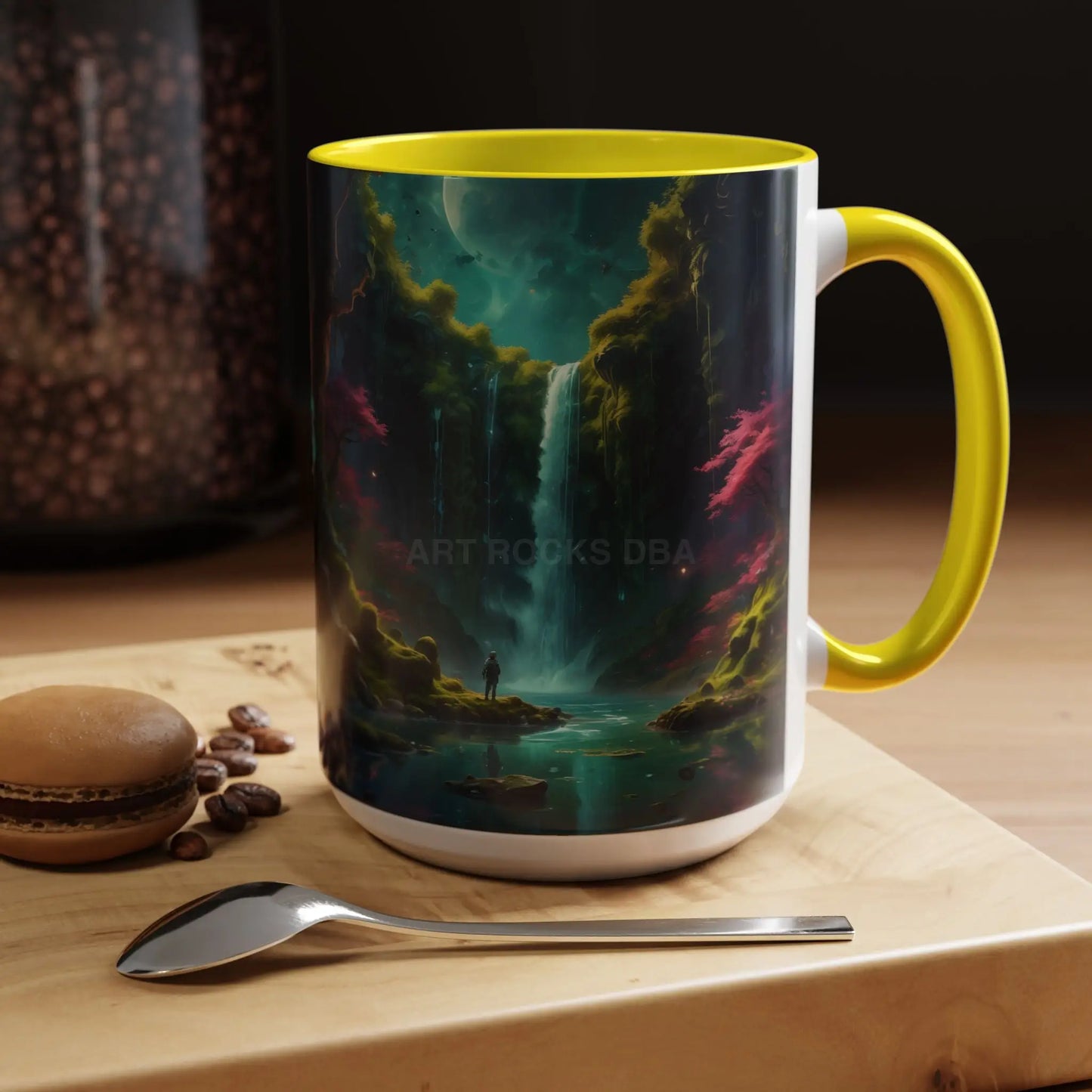 Coffee Mug — Fantasy Waterfall Landscape Accent Mug (11/15oz) - Mug