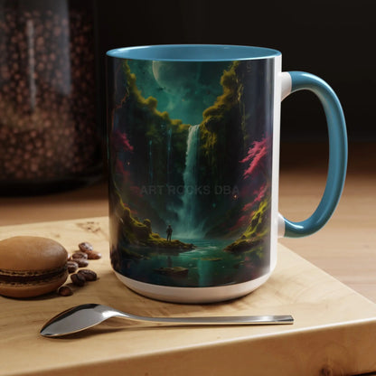 Coffee Mug — Fantasy Waterfall Landscape Accent Mug (11/15oz) - Mug