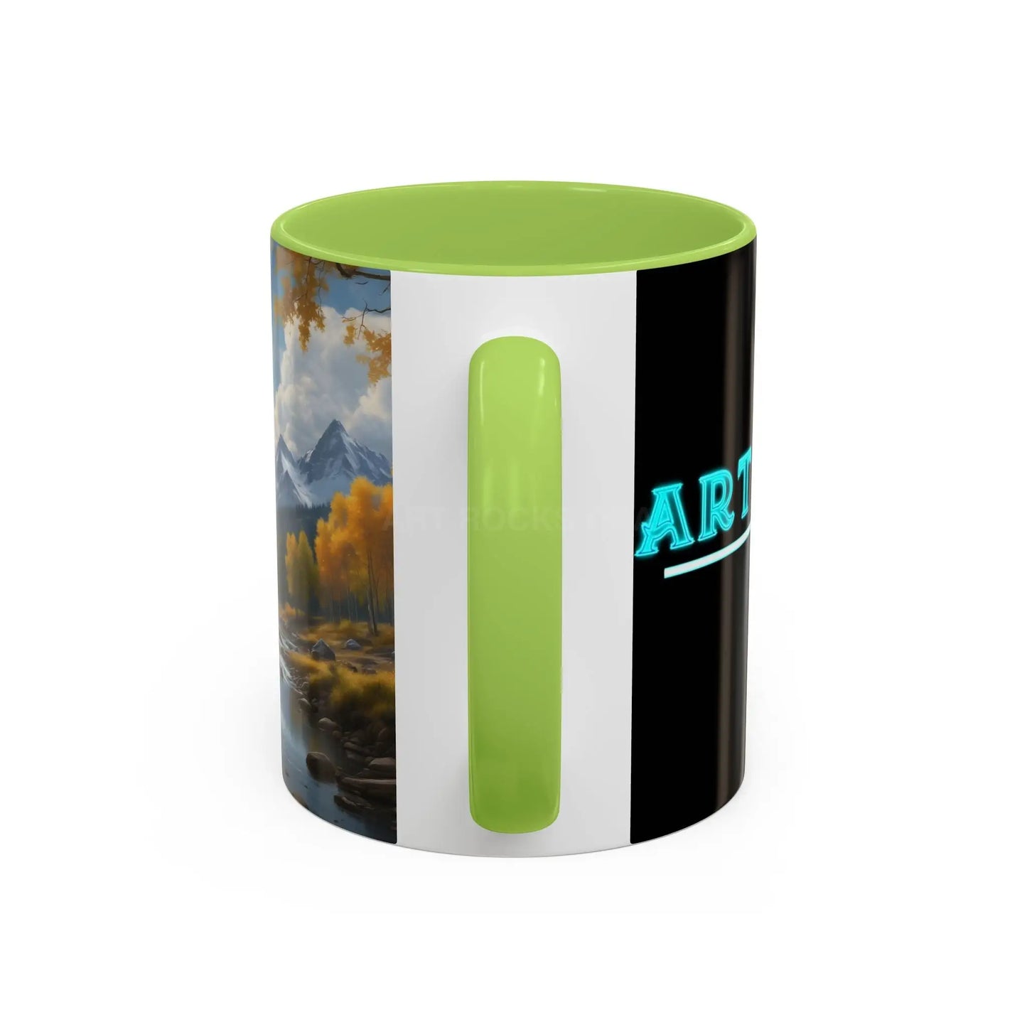 Coffee Mug — Mountain River with Aspen Trees Accent (11/15 oz) - Mug